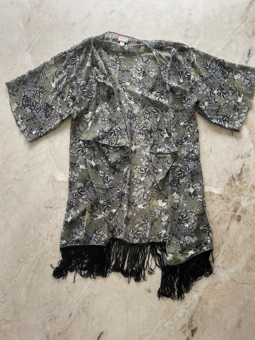 LuLaRoe Women's Green and Black Cardigan